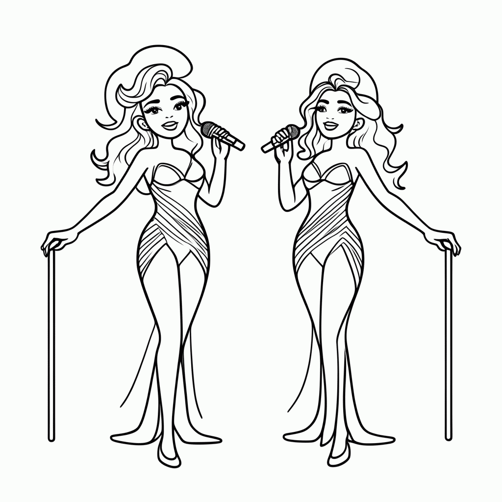Desenho de Simone E Simaria para colorir e imprimir grátis em folha A4