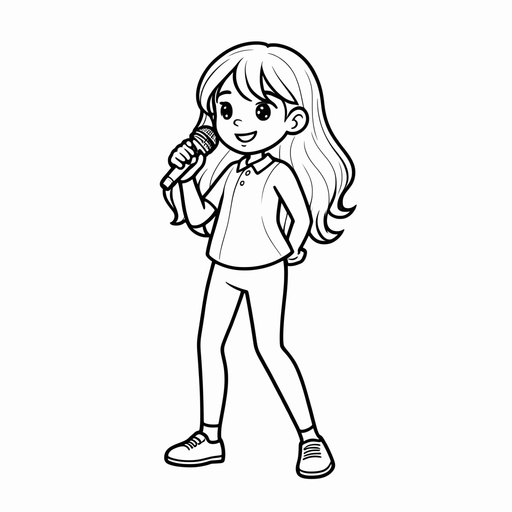 Desenho de Taylor Swift Cabelo Loiro para colorir e imprimir grátis em folha A4