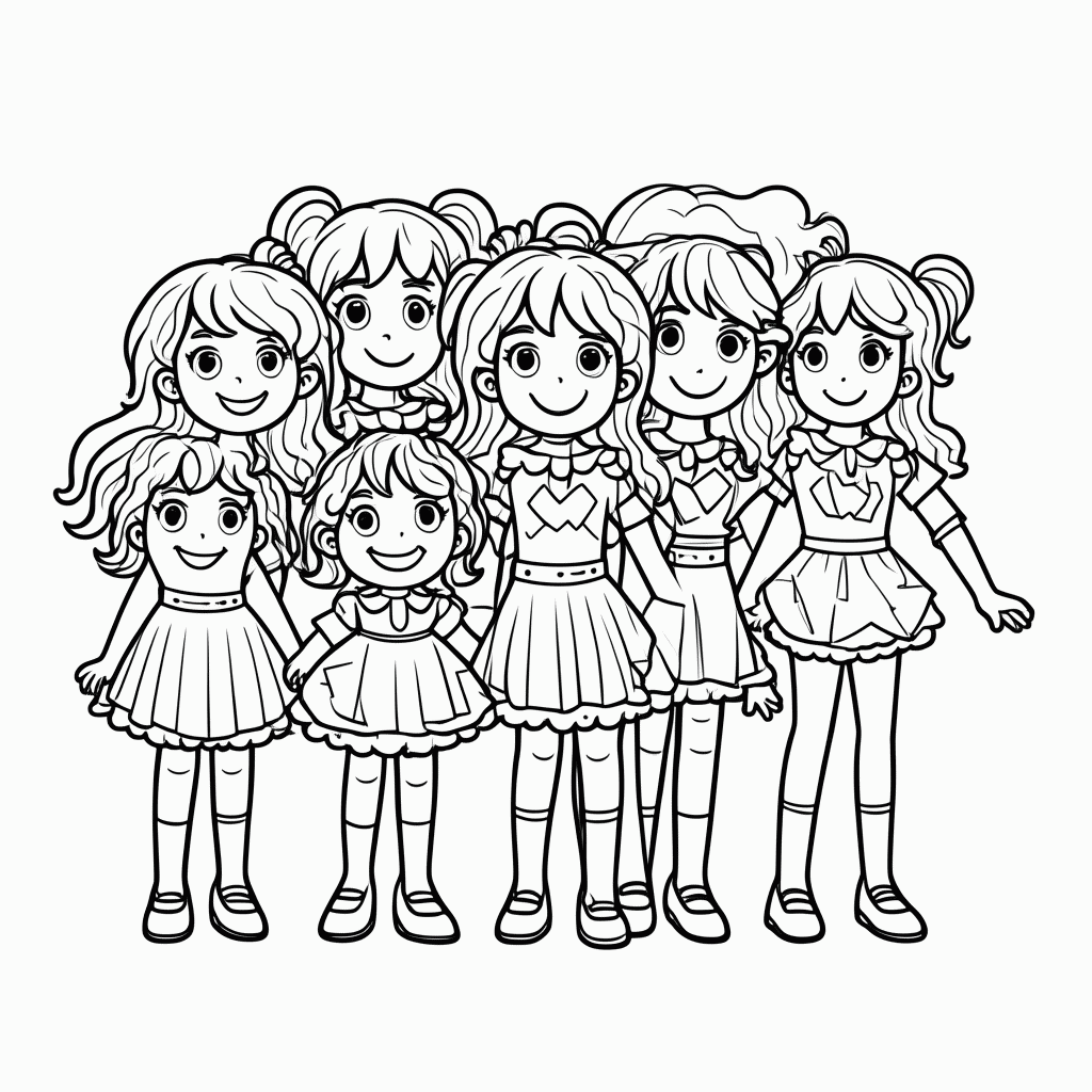 Desenho de Twice Grupo para colorir e imprimir grátis em folha A4