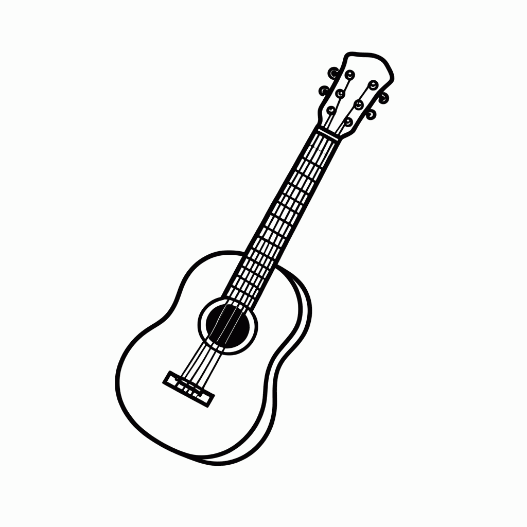 Desenho de Viola Cabocla para colorir e imprimir grátis em folha A4