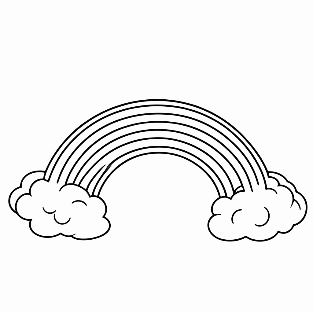 Desenho de Arco Iris para colorir e imprimir grátis em folha A4
