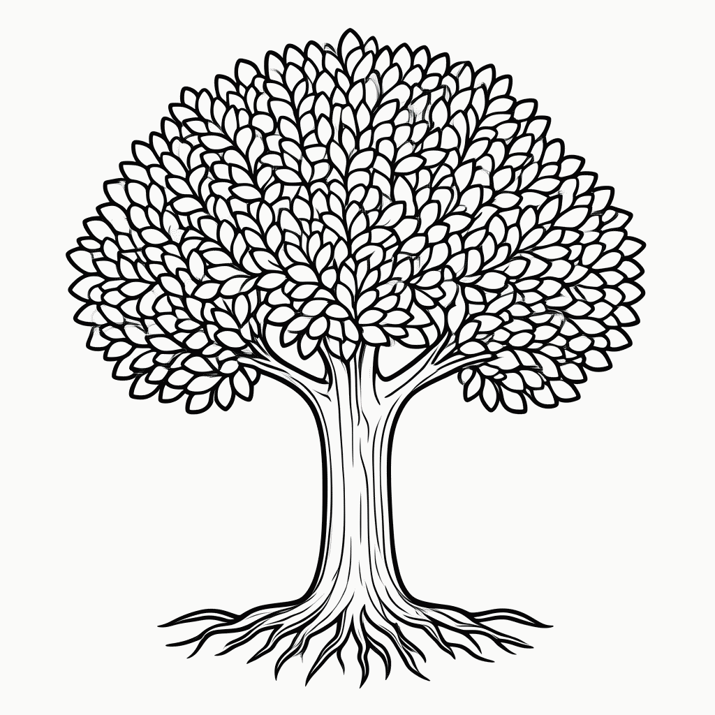 Desenho de Arvore para colorir e imprimir grátis em folha A4