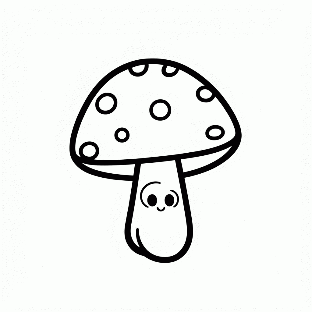 Desenho de Cogumelo para colorir e imprimir grátis em folha A4