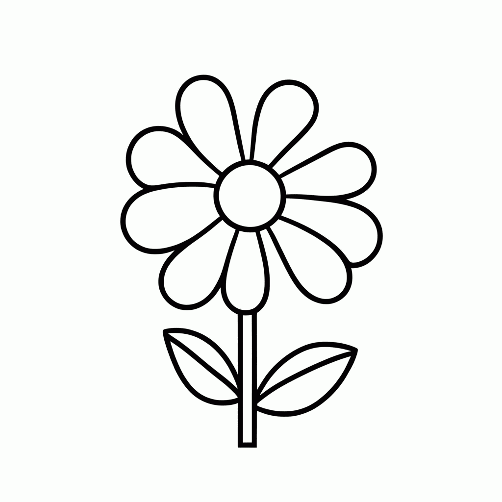 Desenho de Flor Grande para colorir e imprimir grátis em folha A4