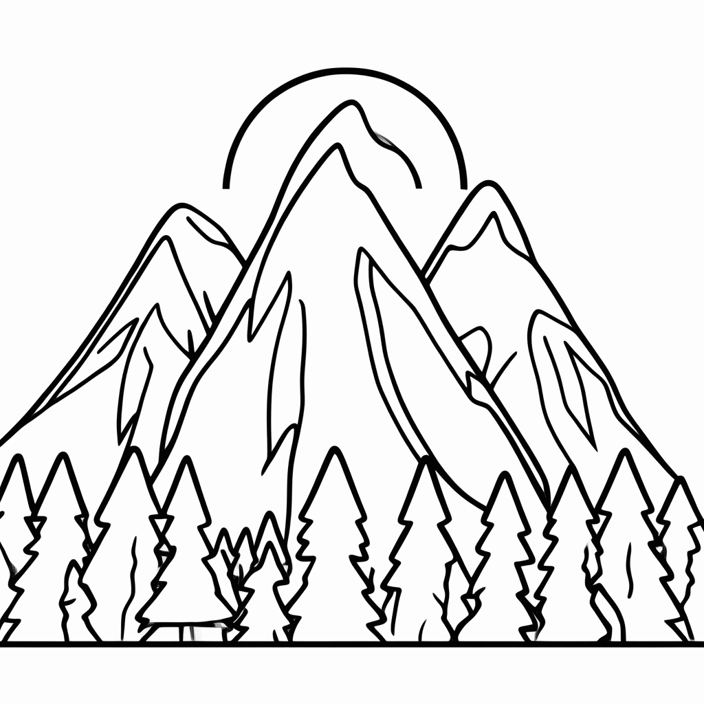 Desenho de Montanha para colorir e imprimir grátis em folha A4