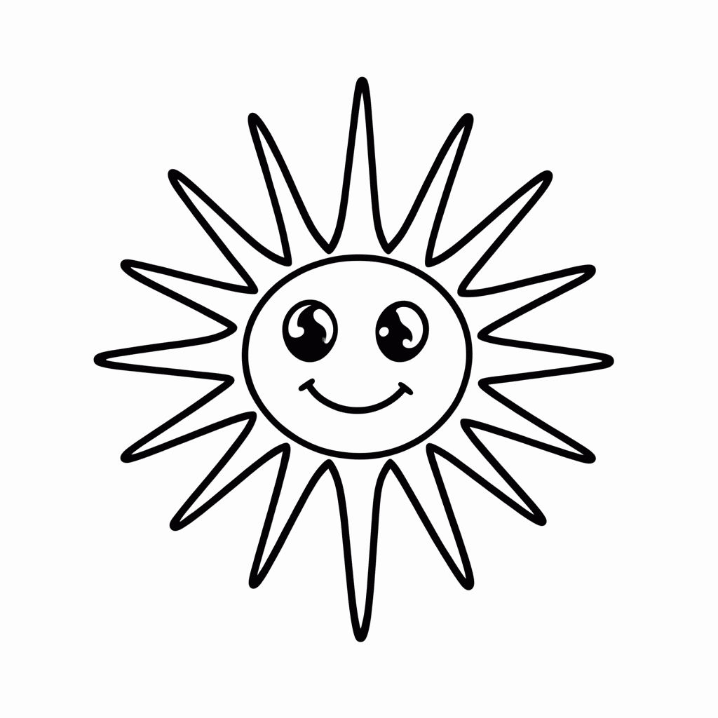 Desenho de Sol Natureza para colorir e imprimir grátis em folha A4