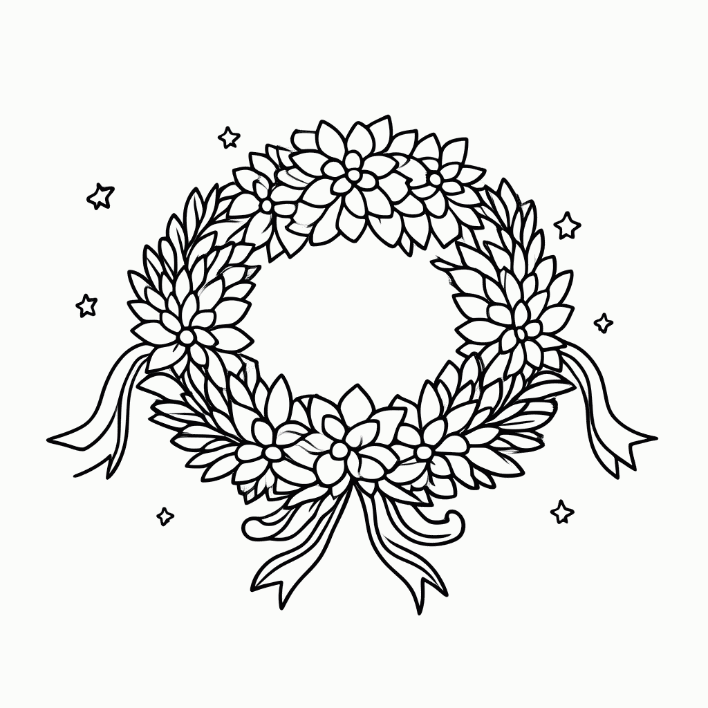 Desenho de Coroa de Flores de Maria para colorir e imprimir grátis em folha A4