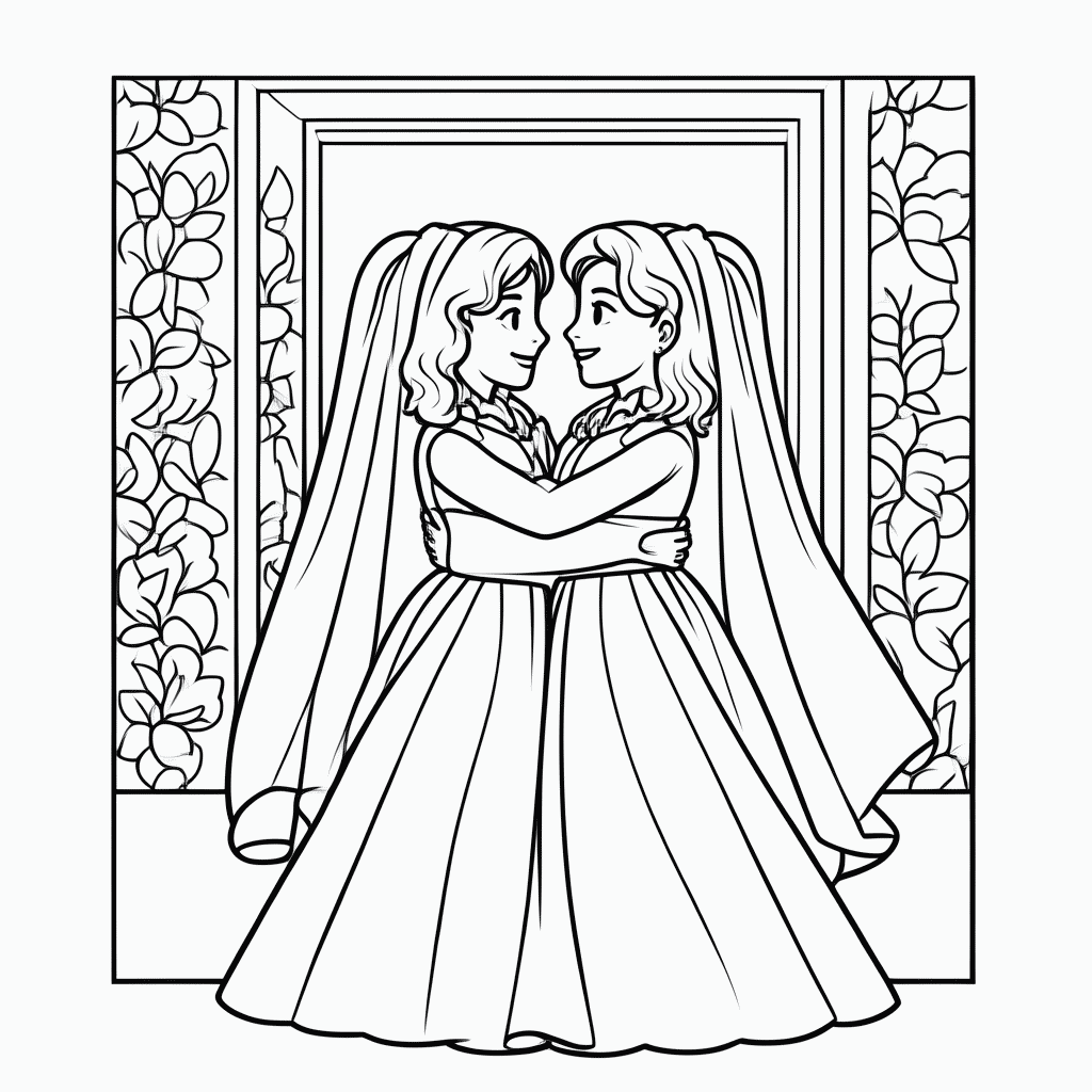 Desenho de A Visitação de Maria a Isabel para colorir e imprimir grátis em folha A4