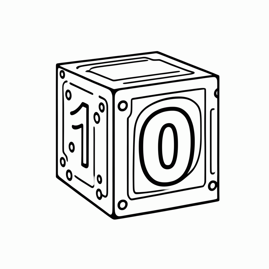 Desenho de Número 10 para colorir e imprimir grátis em folha A4