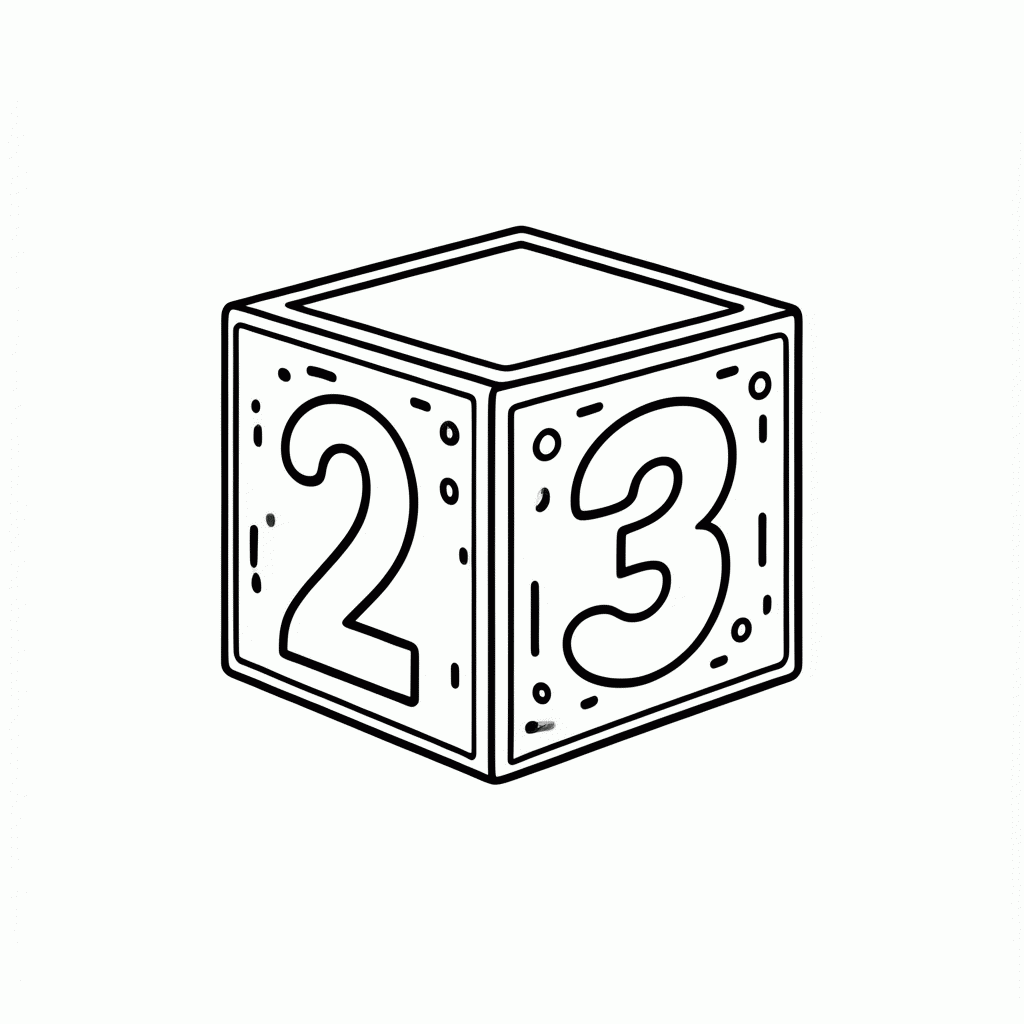Desenho de Número 23 para colorir e imprimir grátis em folha A4