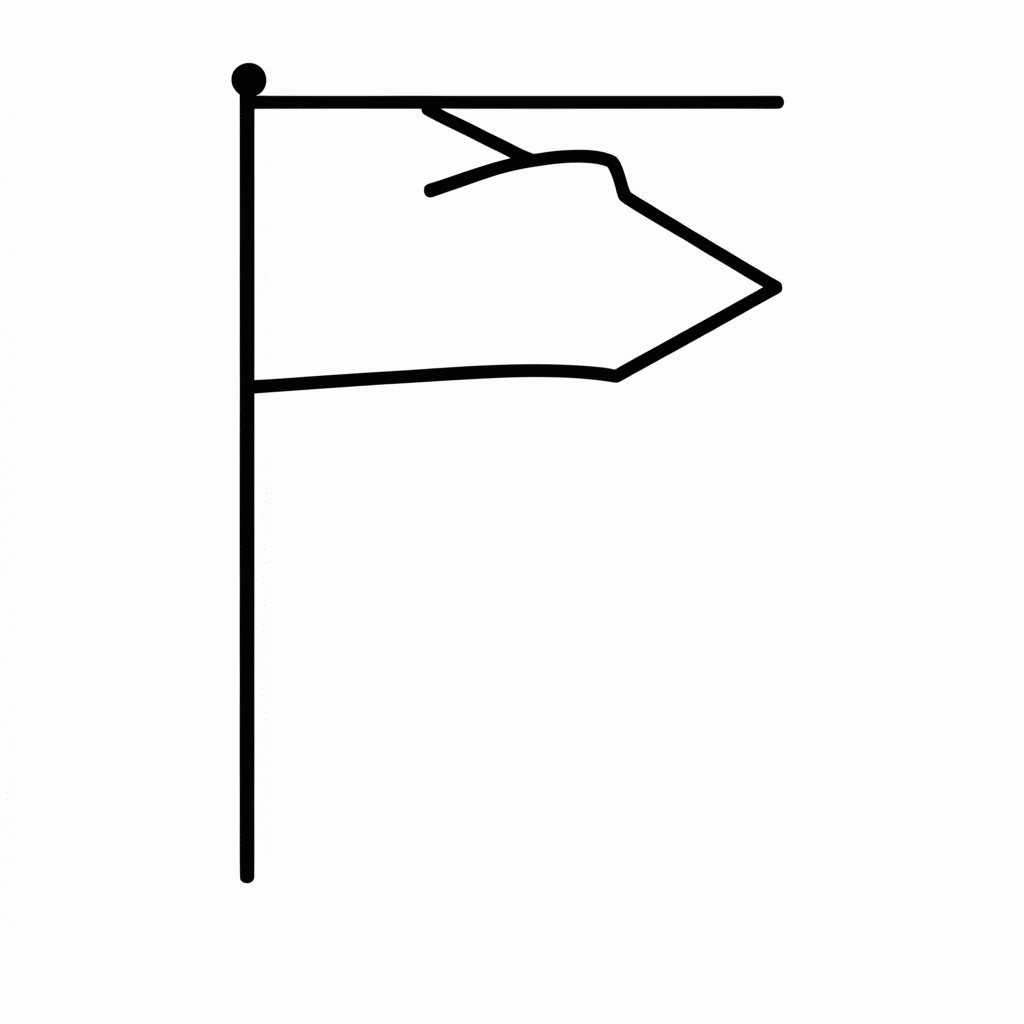 Desenho de Bandeira de Escanteio para colorir e imprimir grátis em folha A4