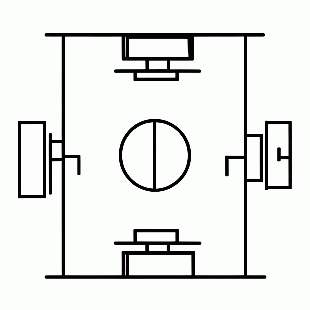 Desenho de Campo de Futebol para colorir e imprimir grátis em folha A4