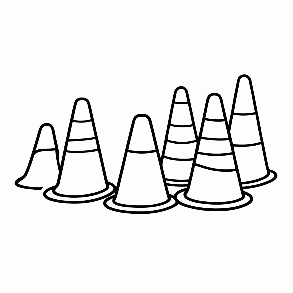 Desenho de Cone de Treino para colorir e imprimir grátis em folha A4