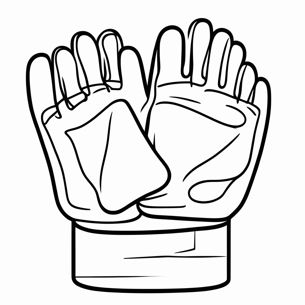 Desenho de Luva de Goleiro para colorir e imprimir grátis em folha A4