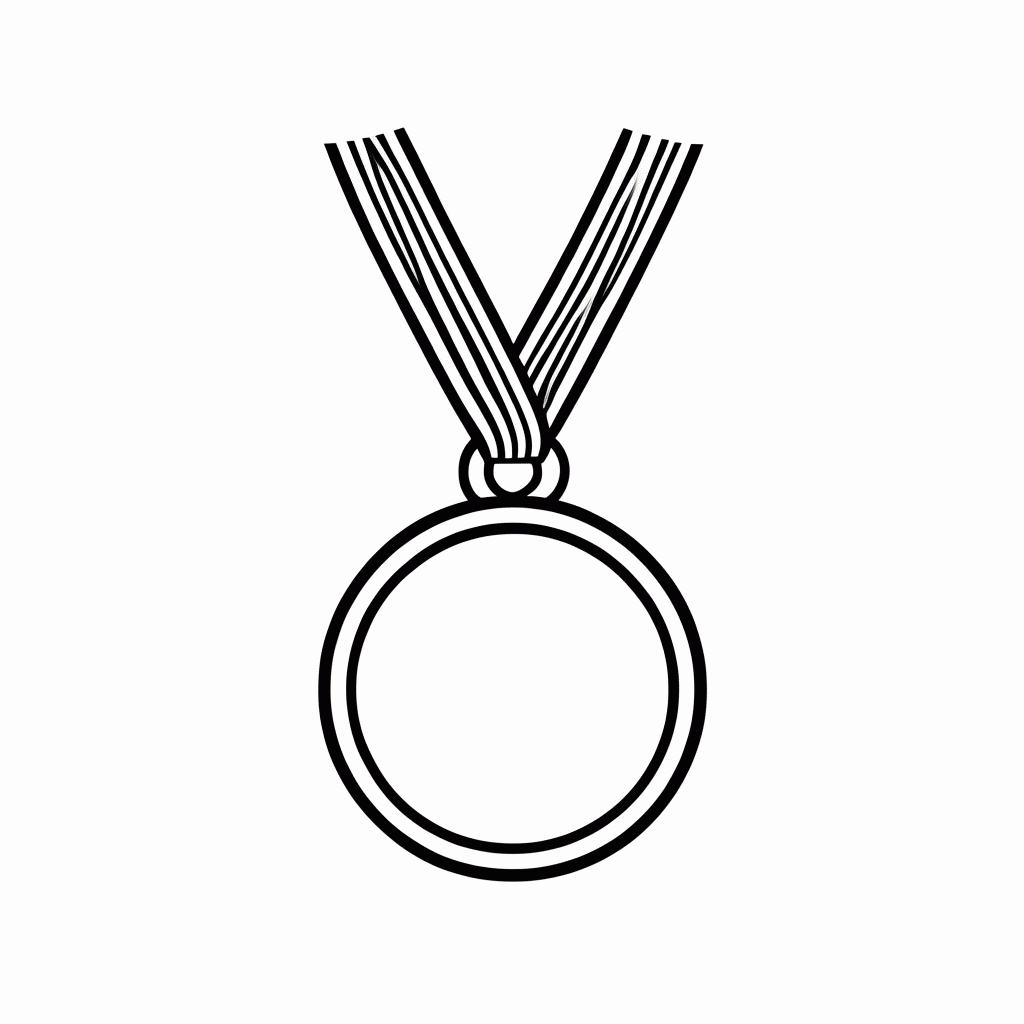 Desenho de Medalha de Campeão para colorir e imprimir grátis em folha A4