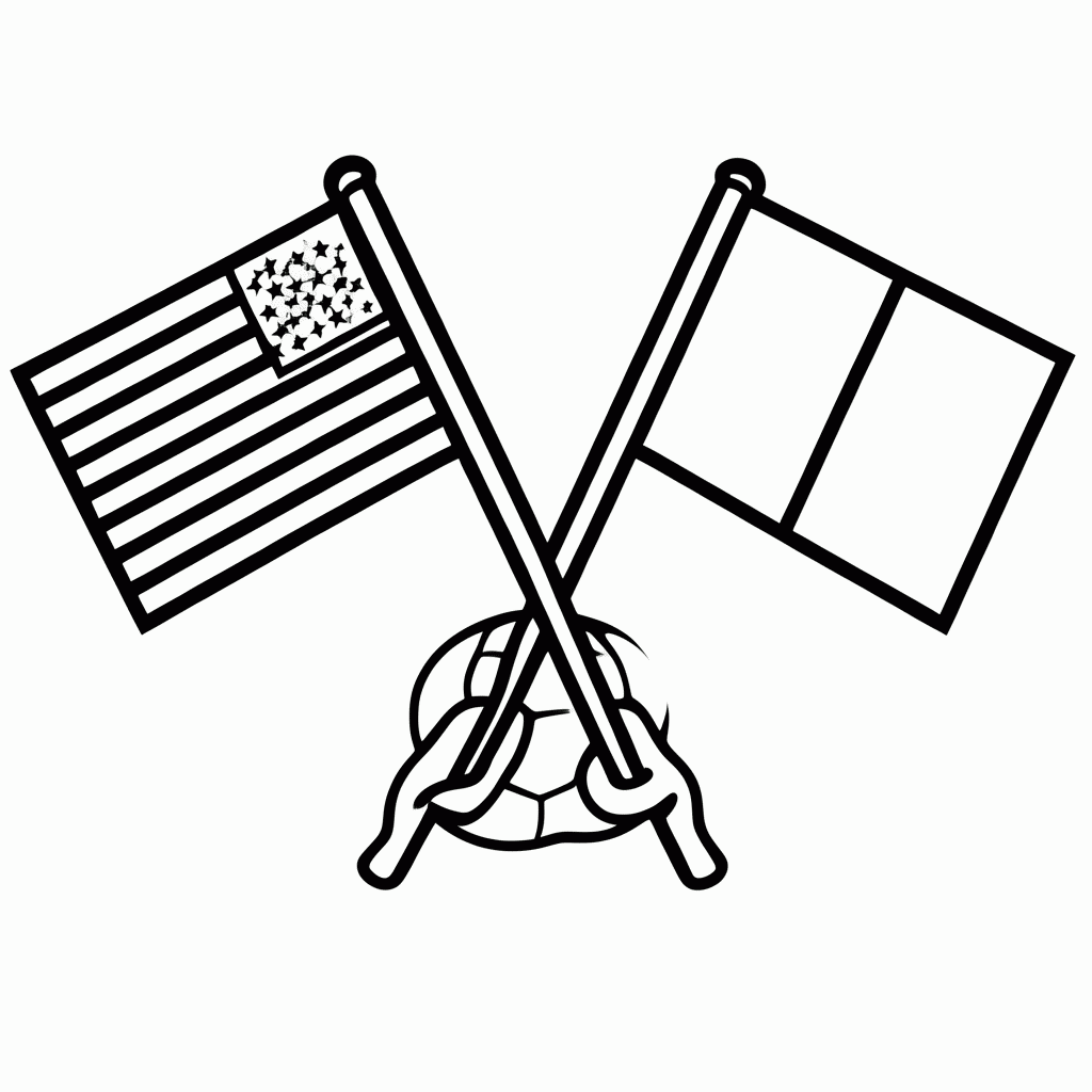 Desenho de EUA x Bélgica (Oitavas) para Colorir para colorir e imprimir grátis em folha A4