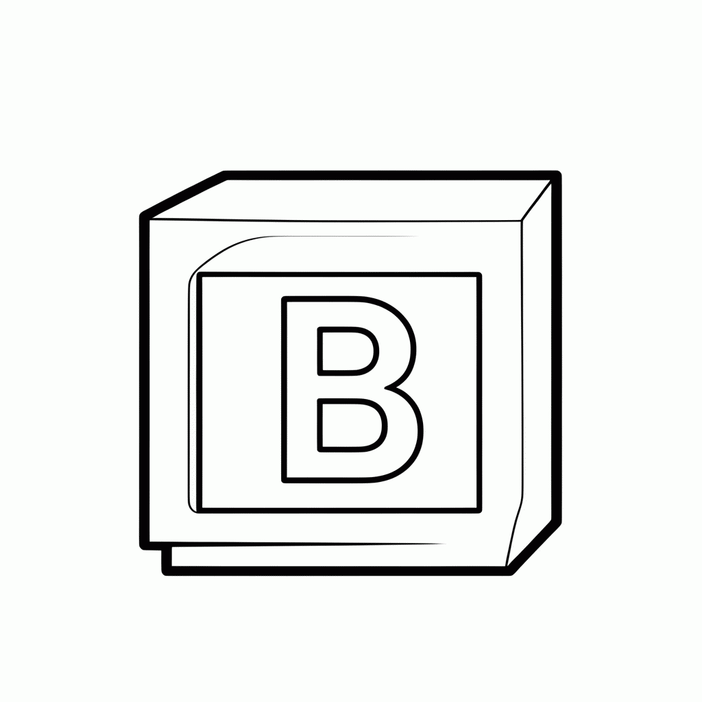 Desenho de B de Bola para colorir e imprimir grátis em folha A4