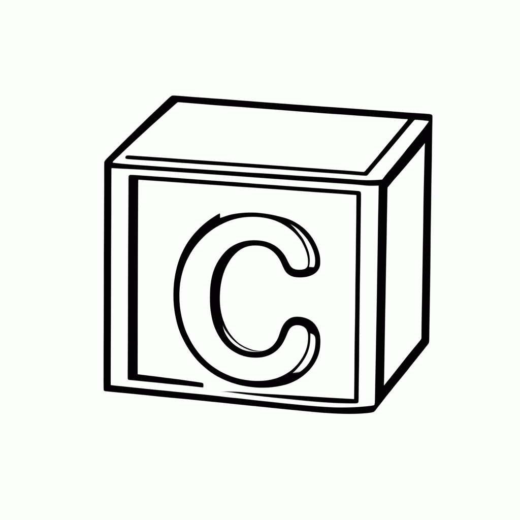 Desenho de C de Casa para colorir e imprimir grátis em folha A4