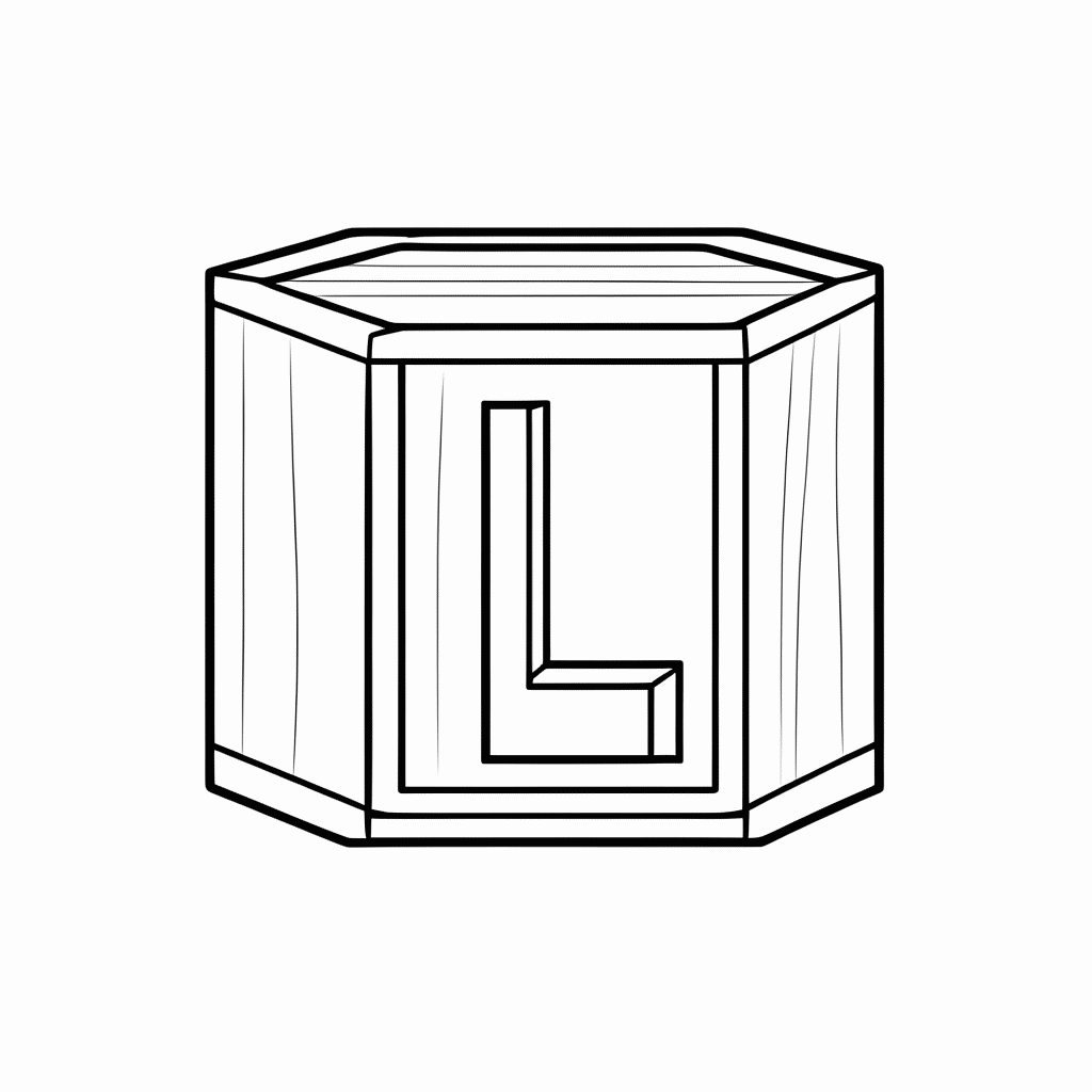 Desenho de L de Leao para colorir e imprimir grátis em folha A4