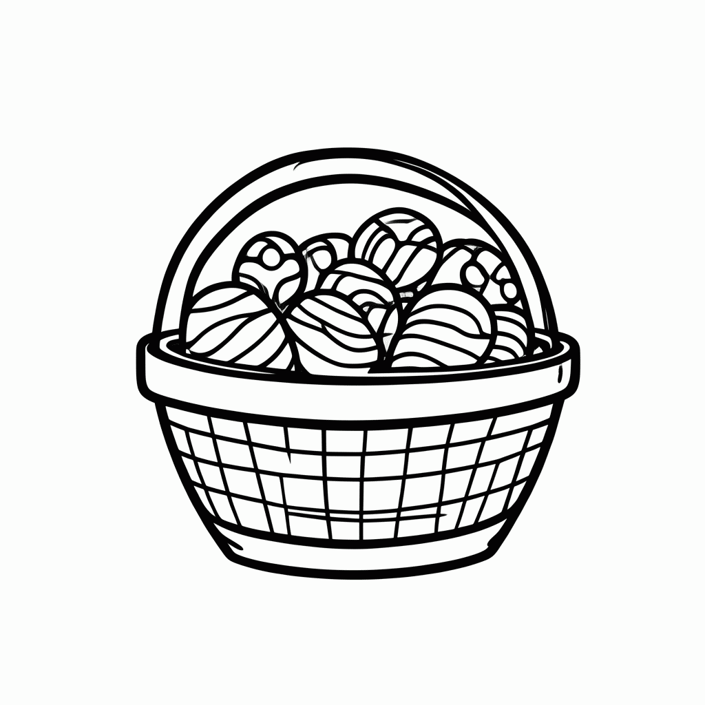Desenho de Cesta Com Doces para colorir e imprimir grátis em folha A4