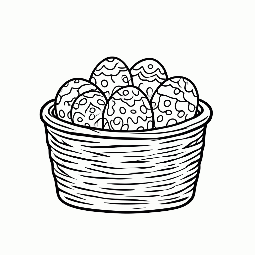 Desenho de Cesta Da Pascoa para colorir e imprimir grátis em folha A4