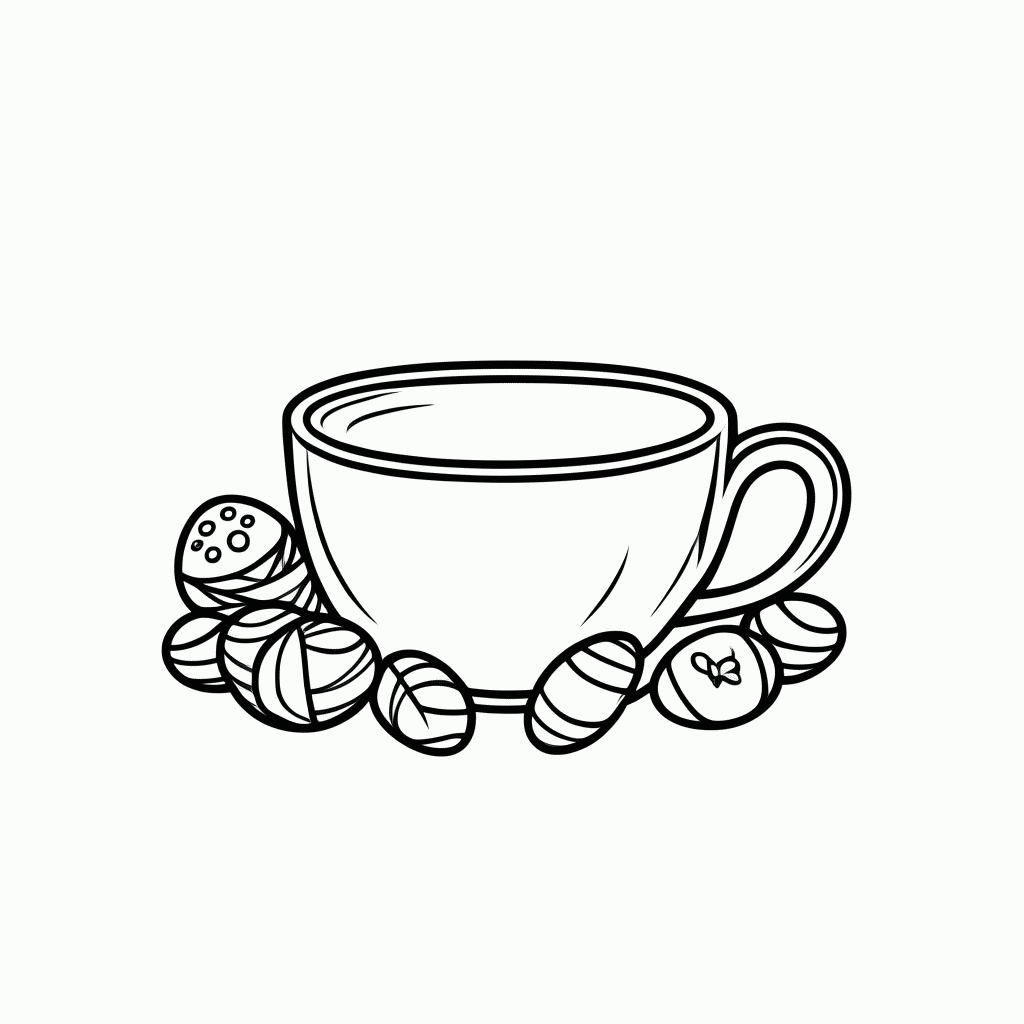 Desenho de Cha Da Pascoa para colorir e imprimir grátis em folha A4