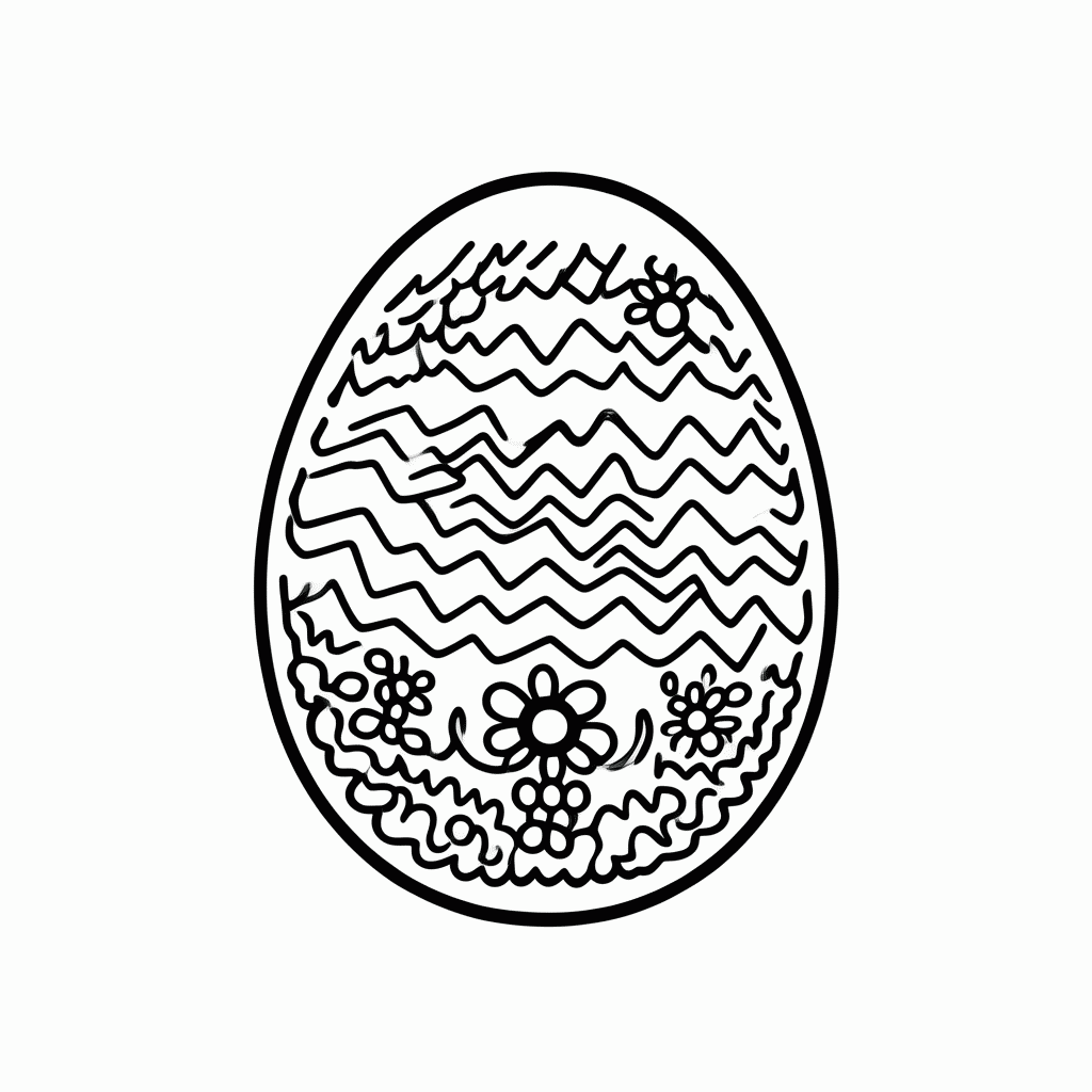 Desenho de Ovo Decorado Classico para colorir e imprimir grátis em folha A4
