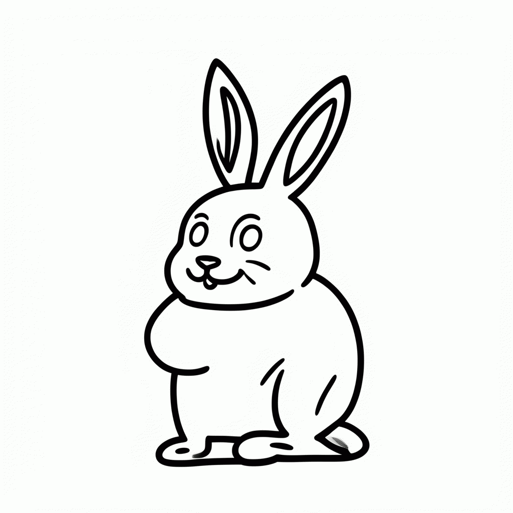 Desenho de Coelho Da Pascoa para colorir e imprimir grátis em folha A4