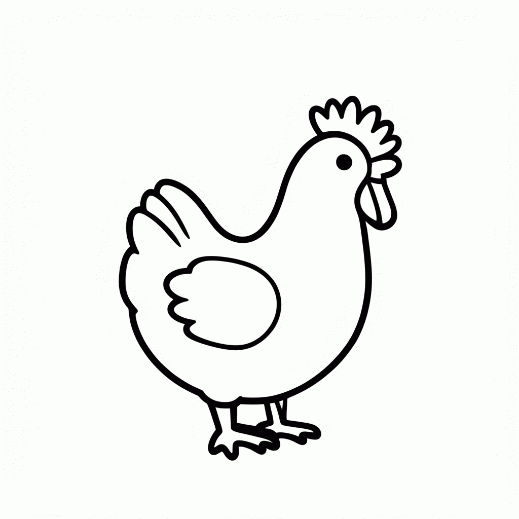 Desenho de Galinha Com Pintinhos para colorir e imprimir grátis em folha A4