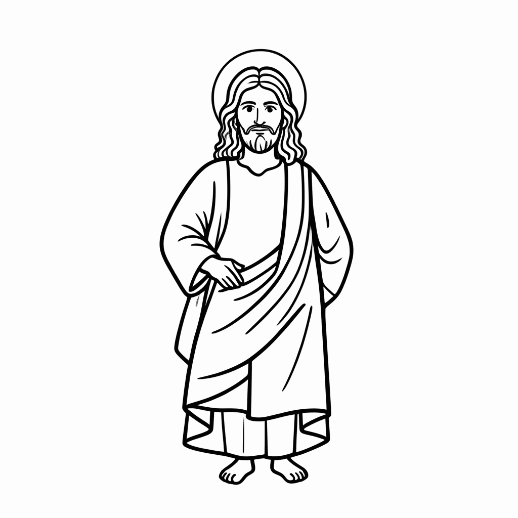 Desenho de Jesus Ressuscitado para colorir e imprimir grátis em folha A4