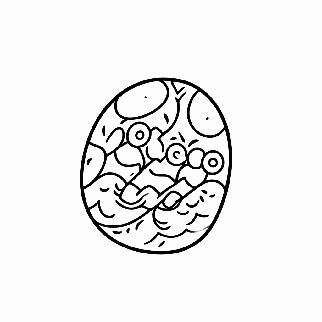 Desenho de Ovo Pascoa Decorado para colorir e imprimir grátis em folha A4