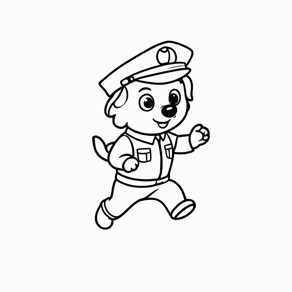 Desenho de Chase Policial Pastor Alemao para colorir e imprimir grátis em folha A4