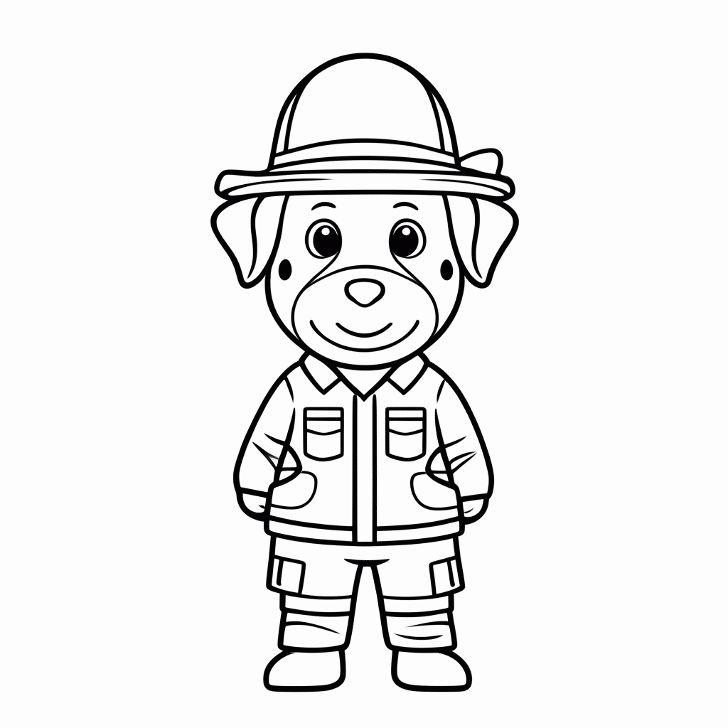 Desenho de Marshall Dalmata Bombeiro para colorir e imprimir grátis em folha A4