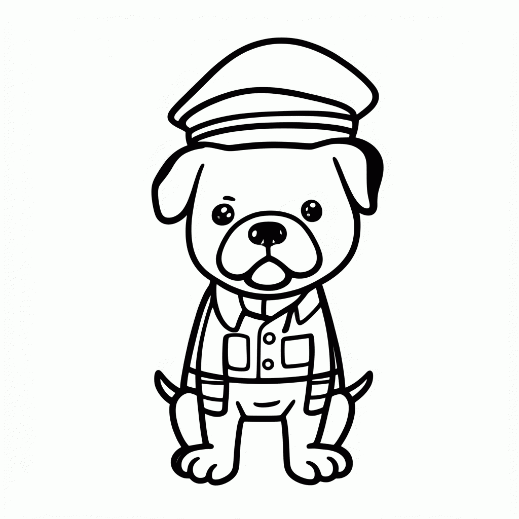Desenho de Rubble Buldogue Construcao para colorir e imprimir grátis em folha A4