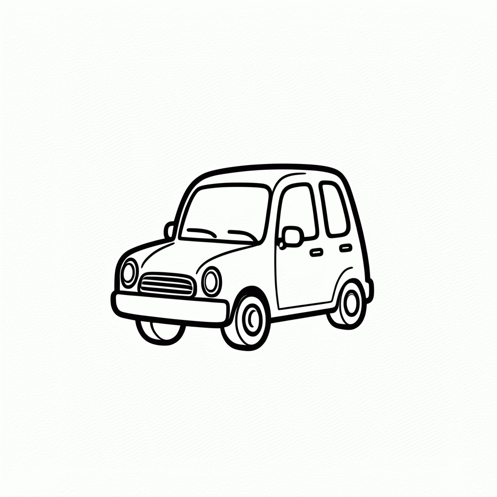Desenho de Carro Vermelho Da Familia para colorir e imprimir grátis em folha A4