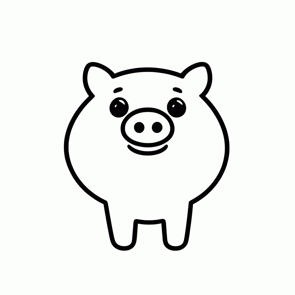Desenho de Peppa Classica para colorir e imprimir grátis em folha A4