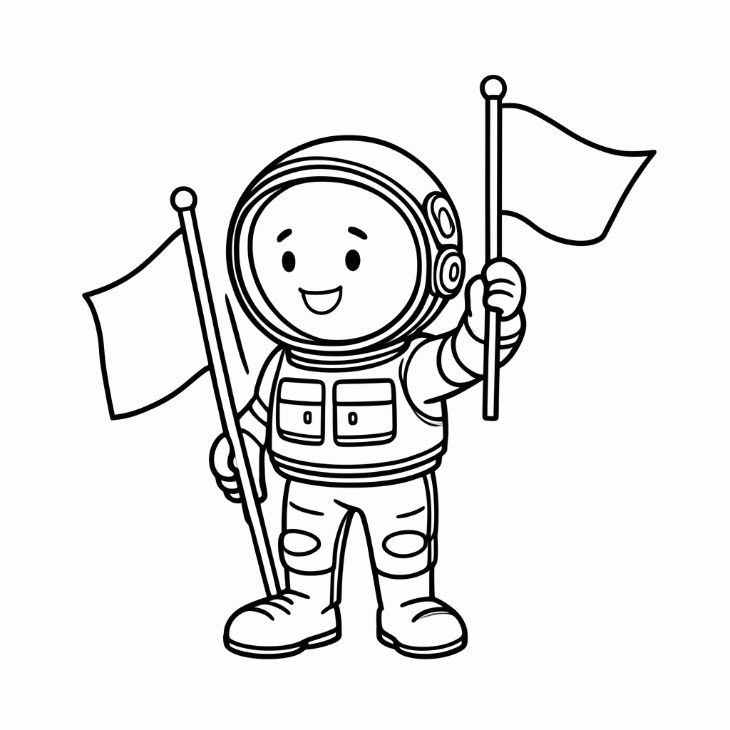 Desenho de Astronauta Monica para colorir e imprimir grátis em folha A4