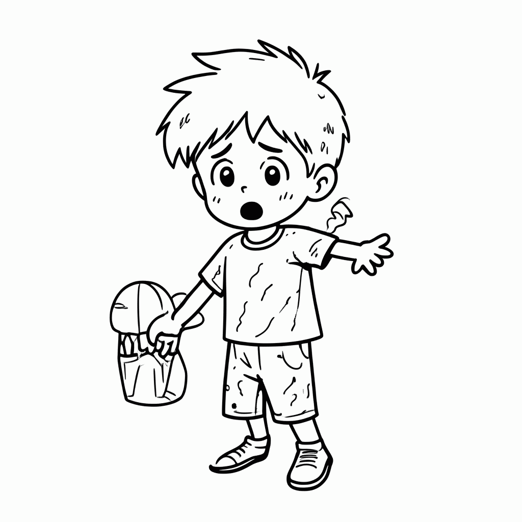 Desenho de Cascao para colorir e imprimir grátis em folha A4