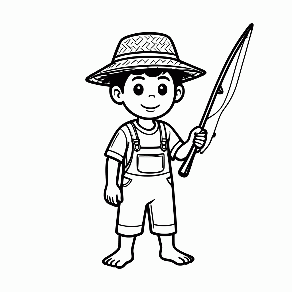 Desenho de Chico Bento para colorir e imprimir grátis em folha A4