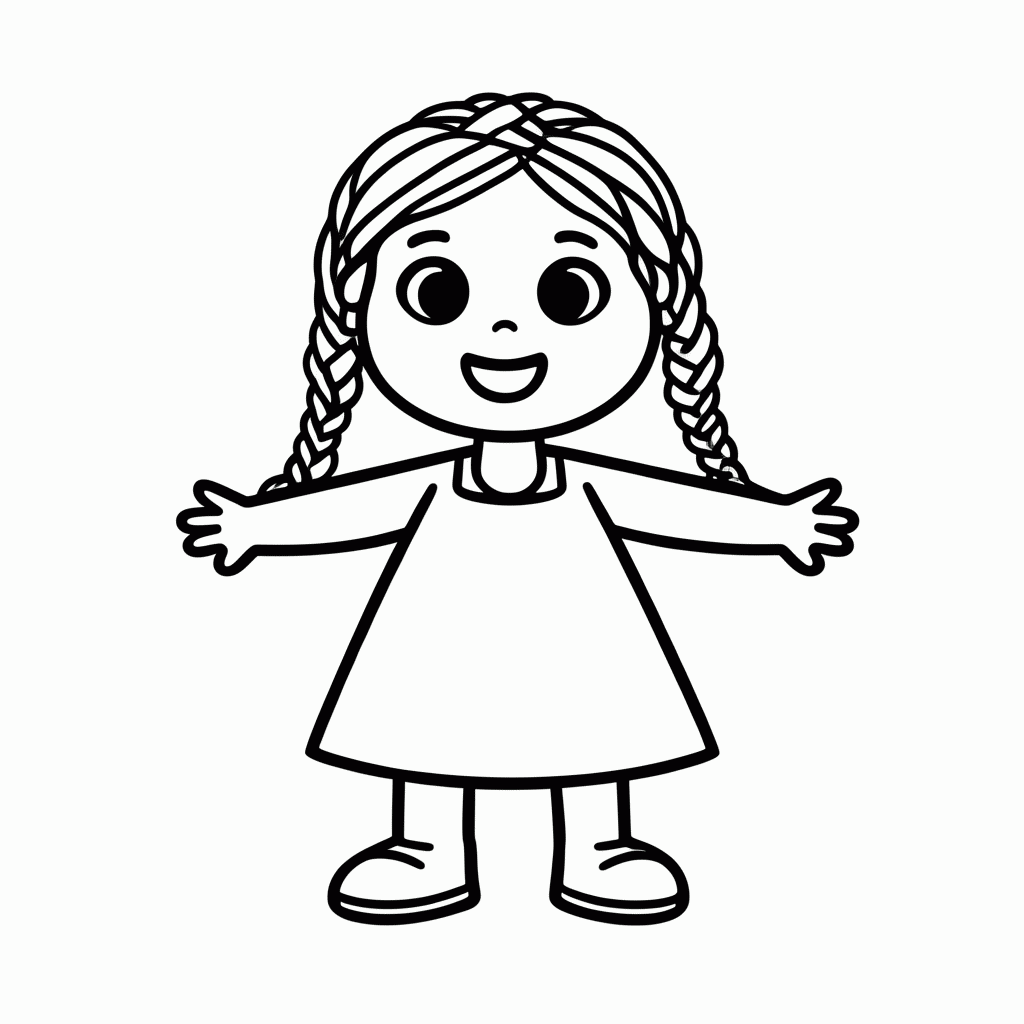 Desenho de Emilia Boneca para colorir e imprimir grátis em folha A4