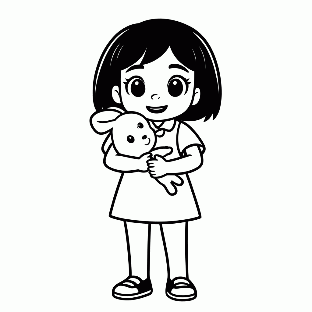 Desenho de Monica para colorir e imprimir grátis em folha A4