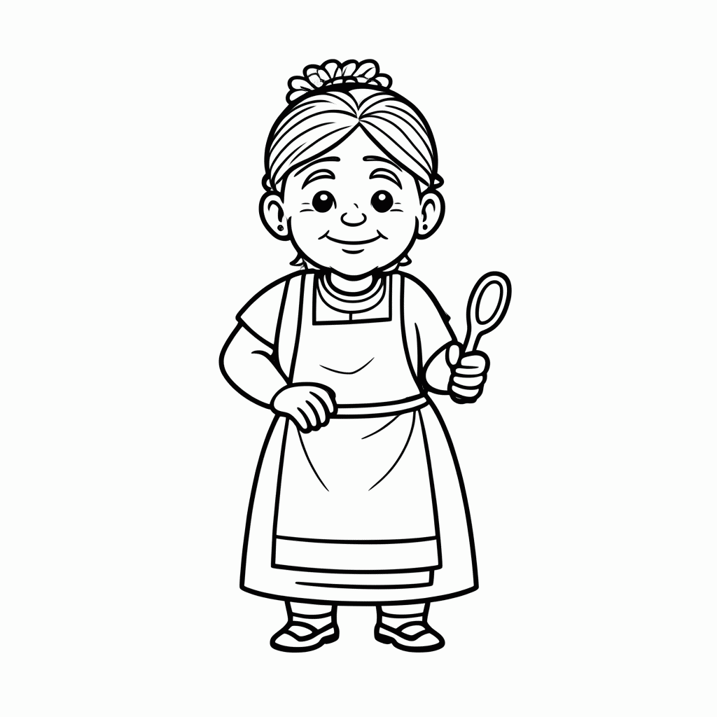 Desenho de Tia Anastacia para colorir e imprimir grátis em folha A4