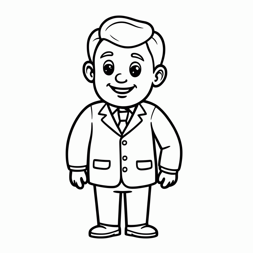 Desenho de Getúlio Vargas — Era Vargas para colorir e imprimir grátis em folha A4
