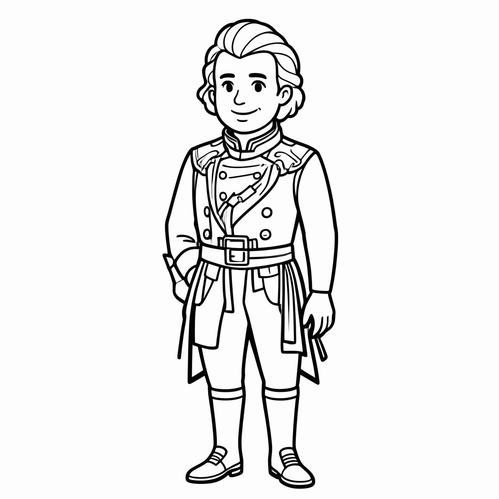Desenho de Napoleão Bonaparte — Imperador da França para colorir e imprimir grátis em folha A4