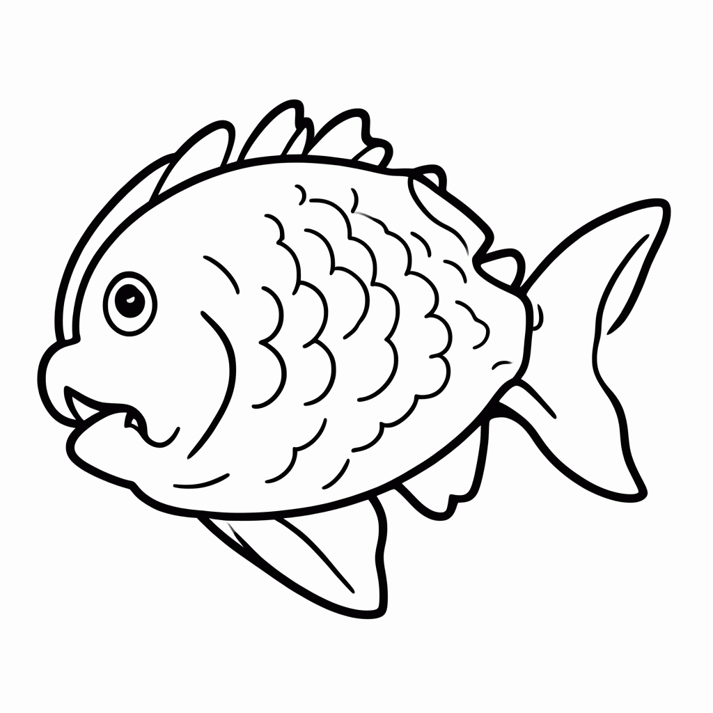 Desenho de Pescaria — Peixe Fisgado para colorir e imprimir grátis em folha A4