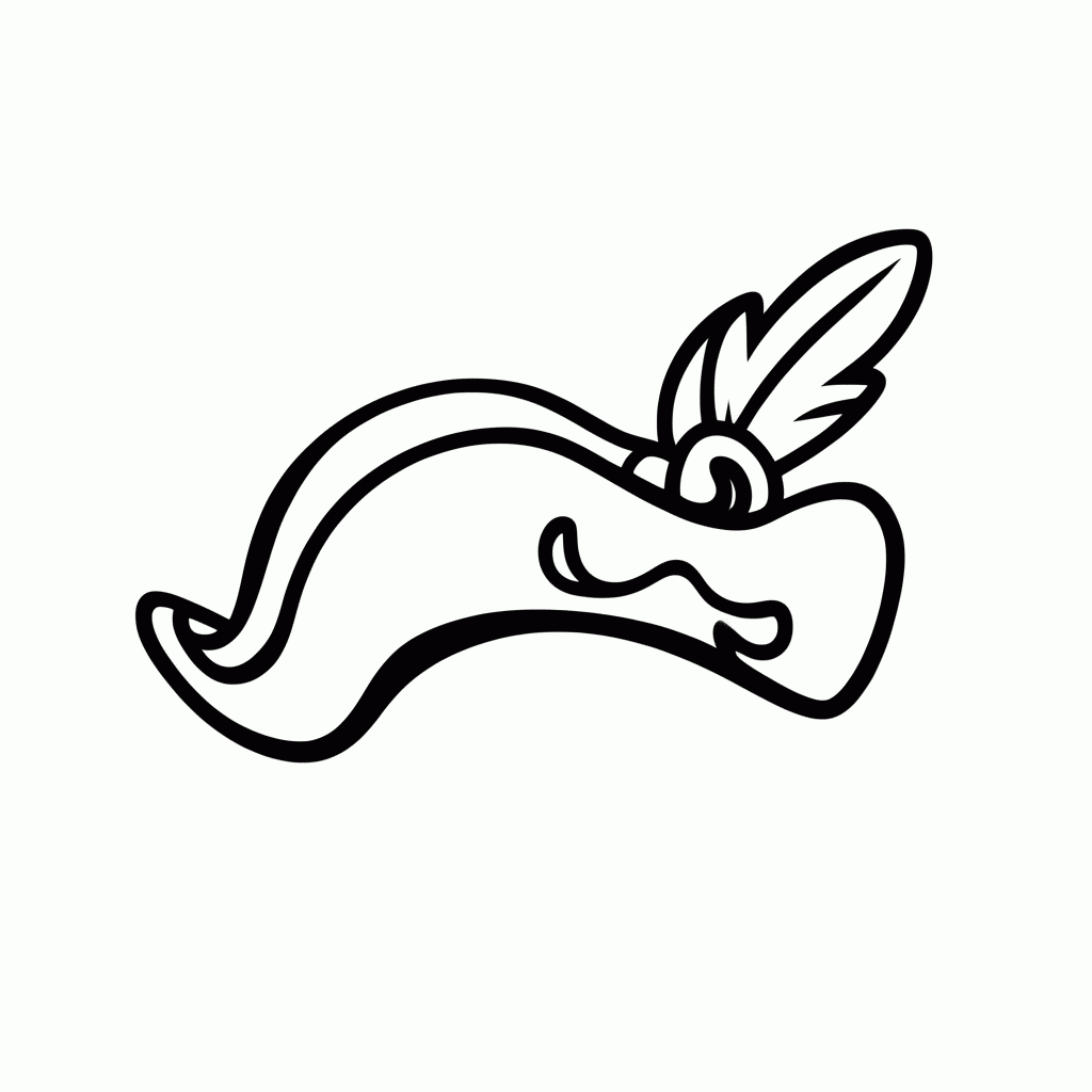 Desenho de Chapéu de Pirata para colorir e imprimir grátis em folha A4