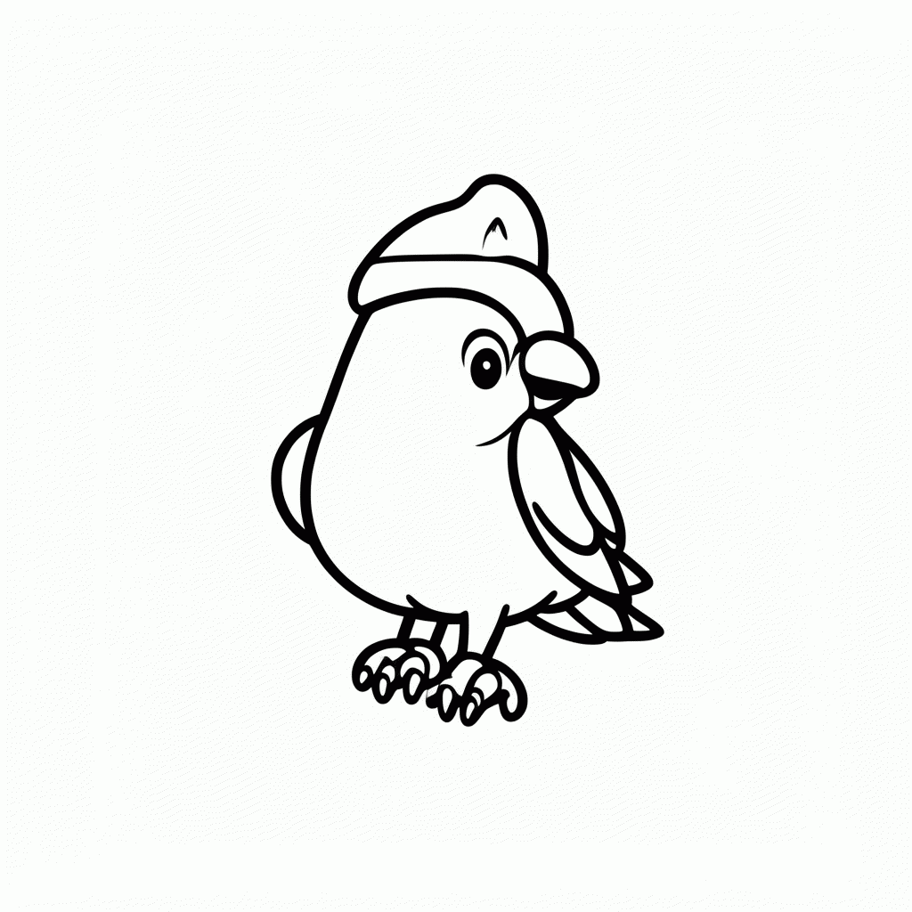 Desenho de Papagaio Pirata para colorir e imprimir grátis em folha A4