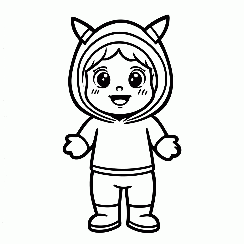 Desenho de Boo para colorir e imprimir grátis em folha A4