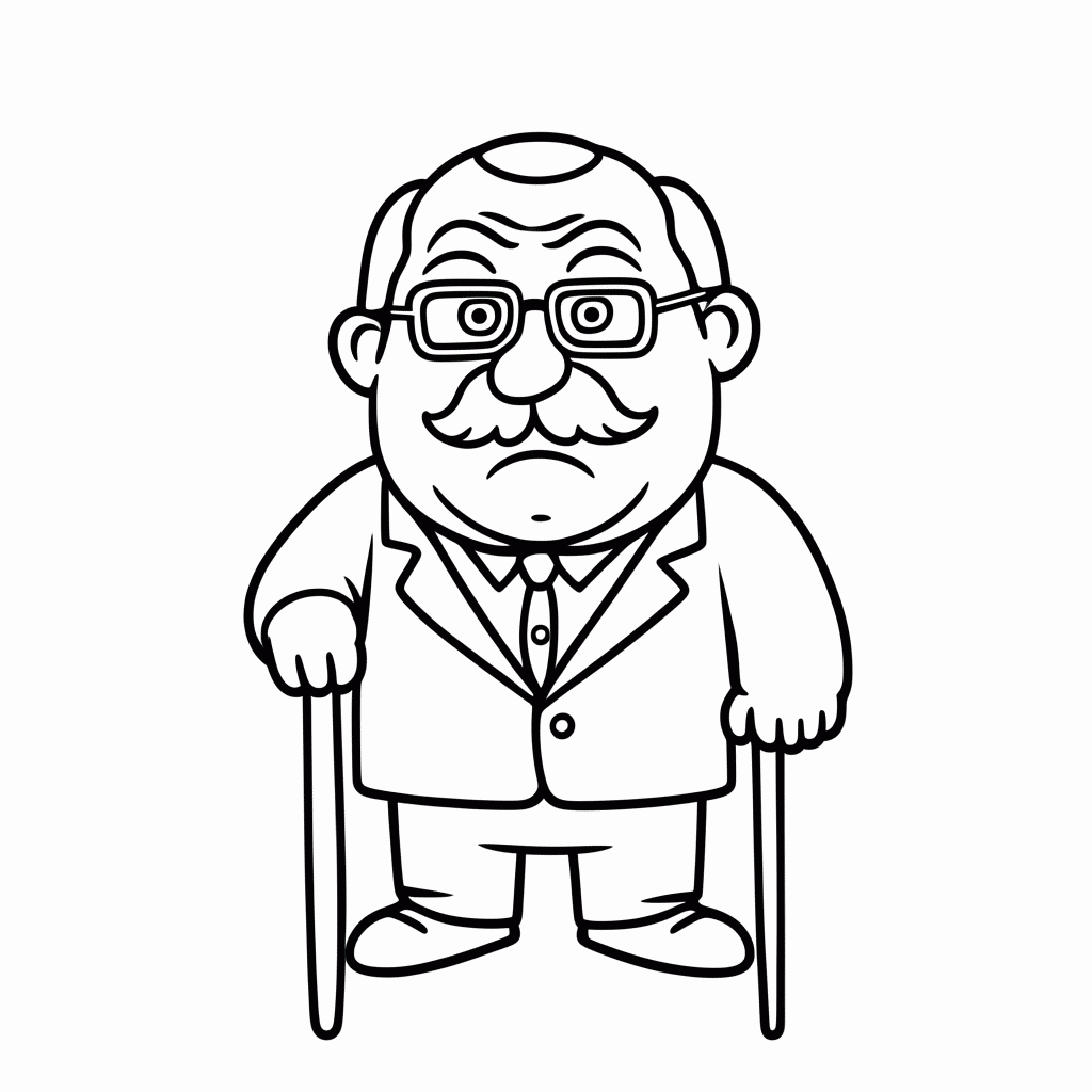 Desenho de Carl Fredricksen para colorir e imprimir grátis em folha A4
