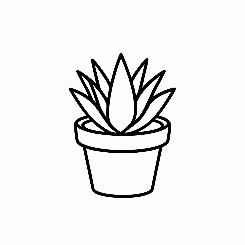 Desenho de Aloe Vera para colorir e imprimir grátis em folha A4
